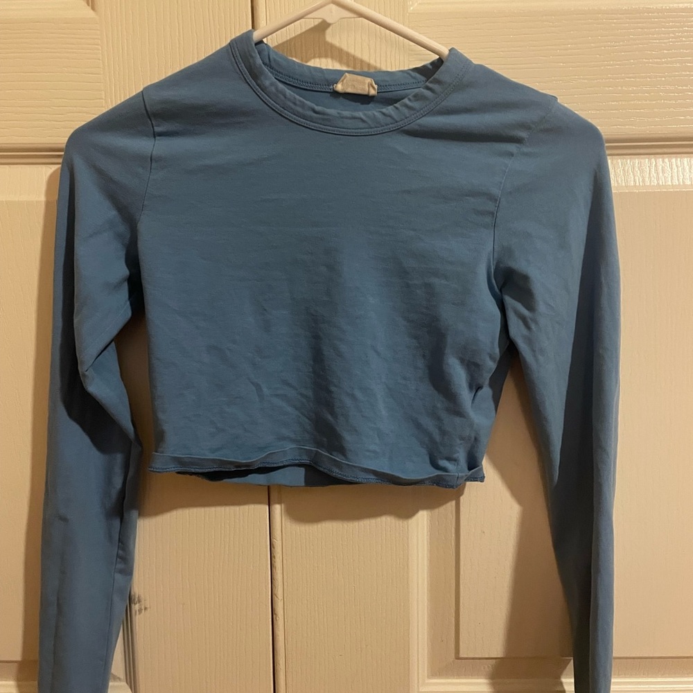 Cotton On Sky Blue Long Sleeve Crop Top